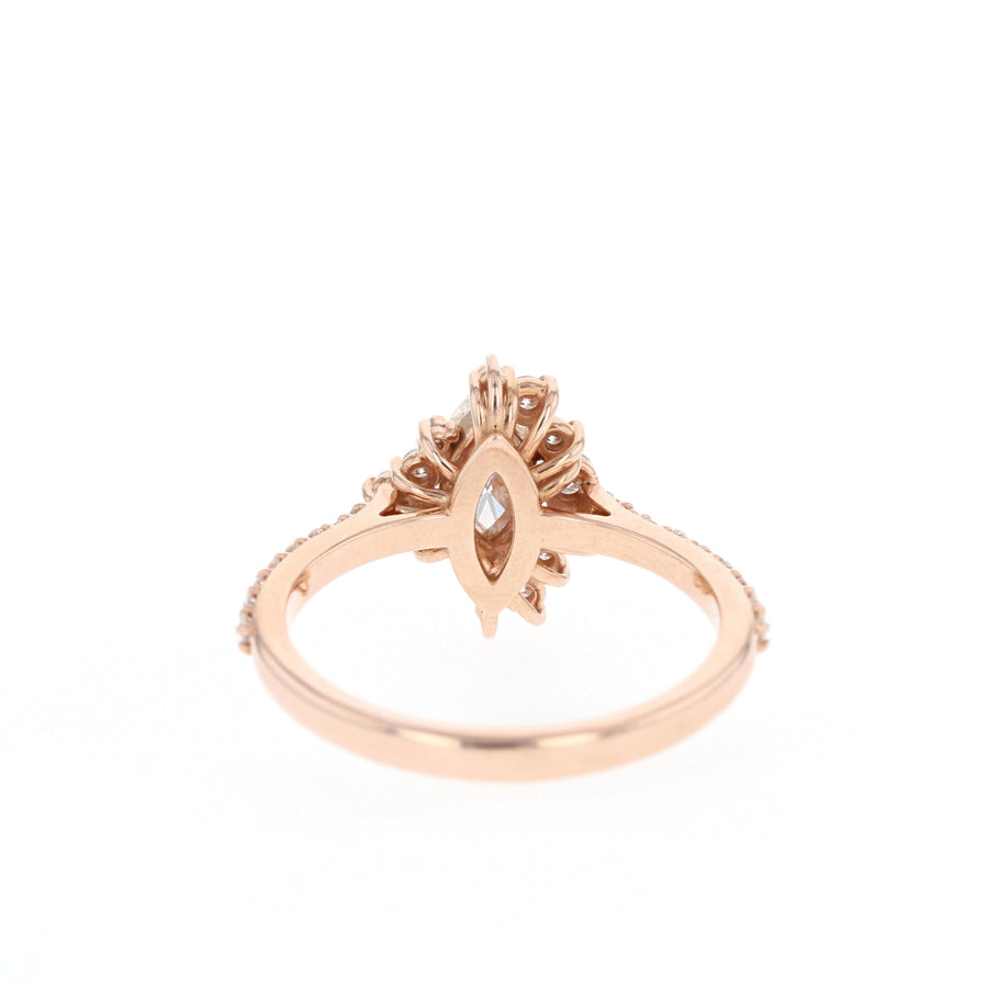 0.67 CT Marquise Cluster Moissanite Engagement Ring - Barbara Maison 