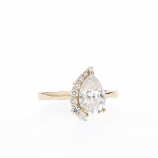 1.33 CT Pear Cut Cluster Moissanite Engagement Ring - Barbara Maison 