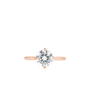 0.88 - 1.1 CT Round Cut Solitaire Moissanite Engagement Ring - Barbara Maison 