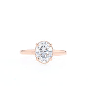 1.33 - 1.91 CT Oval Cut Hidden Halo Moissanite Engagement Ring - Barbara Maison 