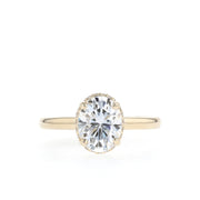 1.33 - 1.91 CT Oval Cut Hidden Halo Moissanite Engagement Ring - Barbara Maison 