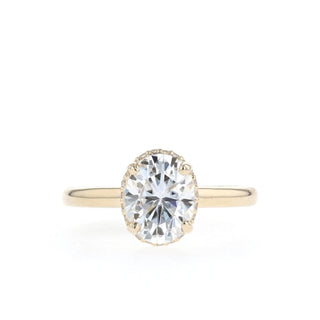 1.33 - 1.91 CT Oval Cut Hidden Halo Moissanite Engagement Ring - Barbara Maison 