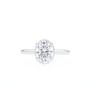1.33 - 1.91 CT Oval Cut Hidden Halo Moissanite Engagement Ring - Barbara Maison 
