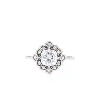 0.96 CT Cushion Cut Vintage Moissanite Engagement Ring - Barbara Maison 