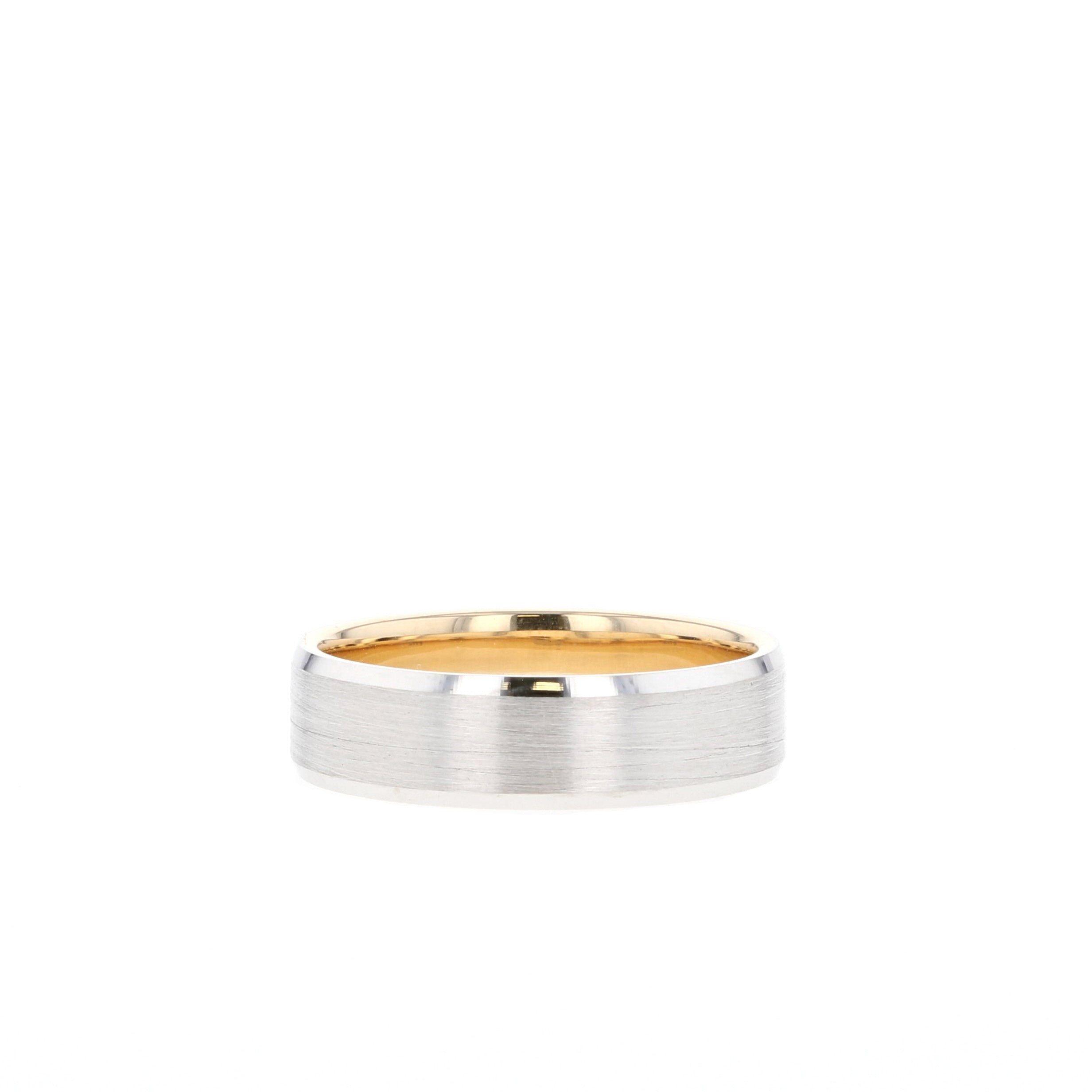 Satin-Finish Regular Yellow Gold Men's Band - Barbara Maison 