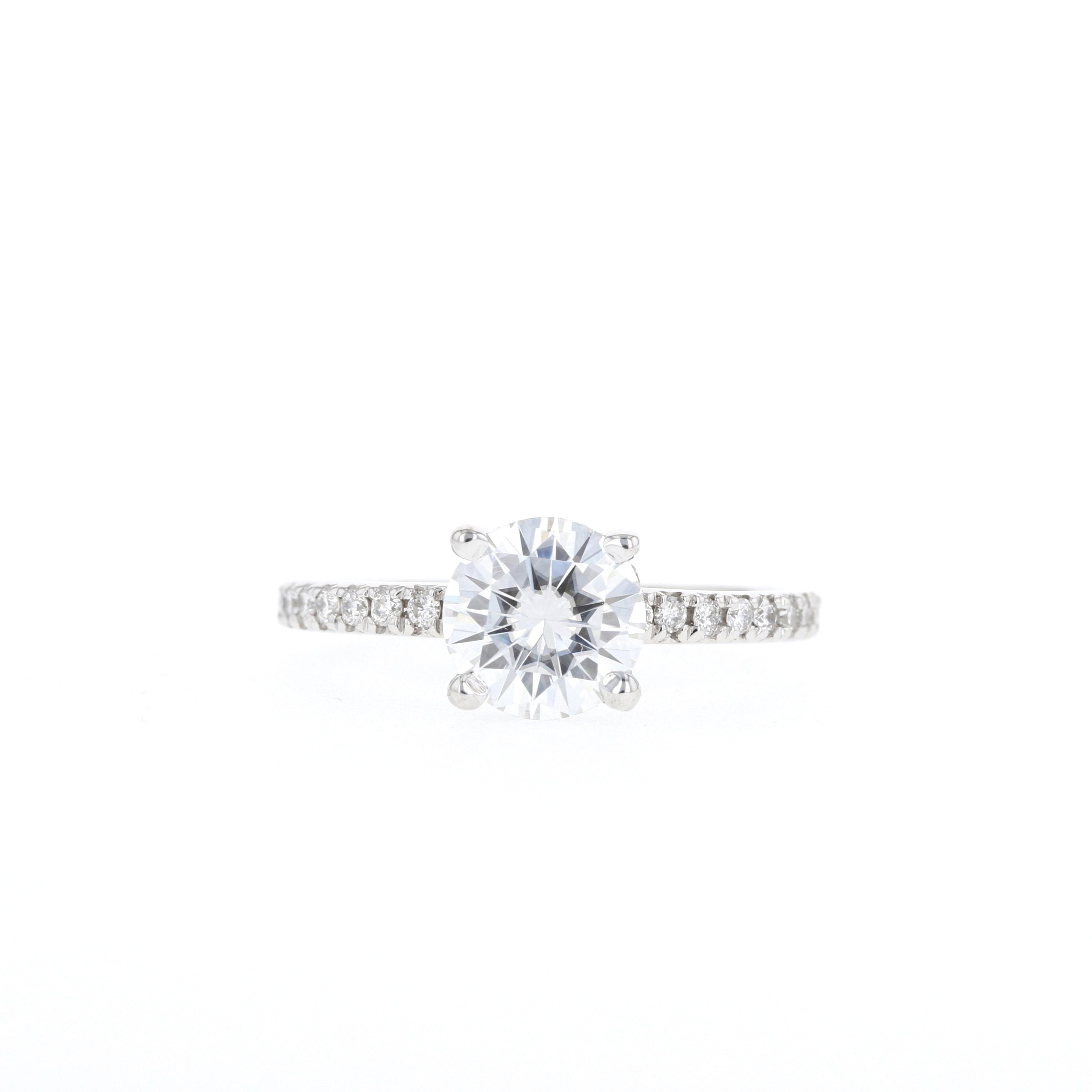 0.88 - 1.35 CT Round Cut Solitaire Moissanite Engagement Ring - Barbara Maison 