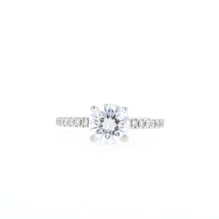 0.88 - 1.35 CT Round Cut Solitaire Moissanite Engagement Ring - Barbara Maison 