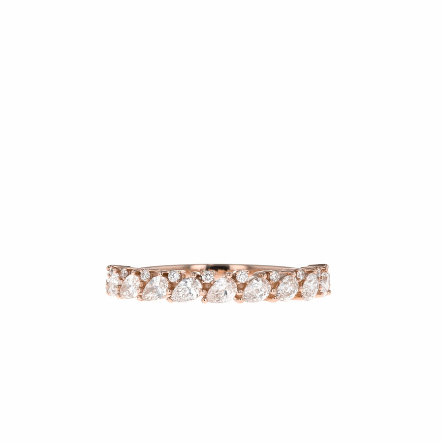 0.55 TCW Round and Marquise Multi Stone Moissanite Wedding Band - Barbara Maison 