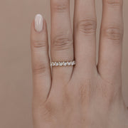 0.55 TCW Round and Marquise Multi Stone Moissanite Wedding Band - Barbara Maison 