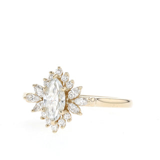 0.47 - 0.9 CT Marquise Cluster Moissanite Engagement Ring - Barbara Maison 