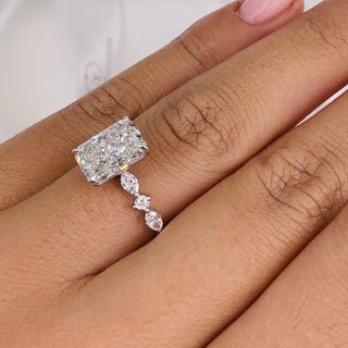 4ct Radiant G- VS Dainty Diamond Engagement Ring