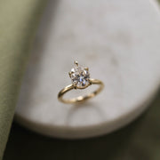 1.33 - 1.93 CT Pear Cut Solitaire Moissanite Engagement Ring - Barbara Maison 
