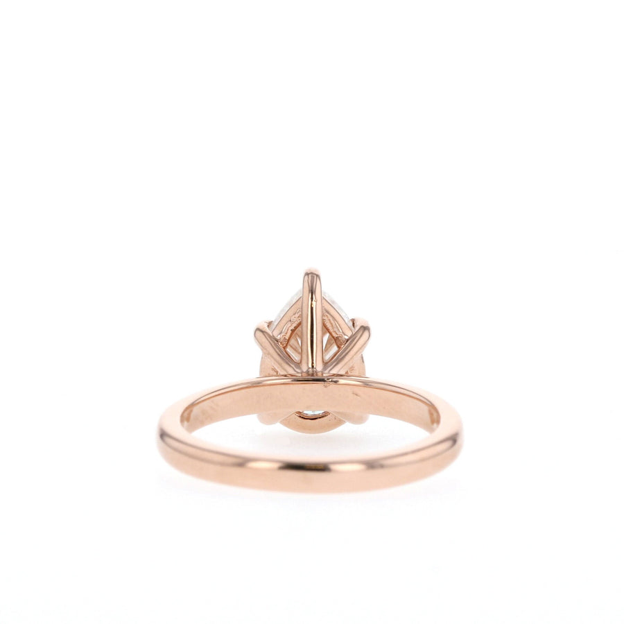 1.33 - 1.93 CT Pear Cut Solitaire Moissanite Engagement Ring - Barbara Maison 