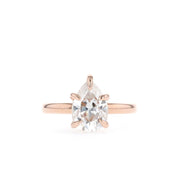 1.33 - 1.93 CT Pear Cut Solitaire Moissanite Engagement Ring - Barbara Maison 