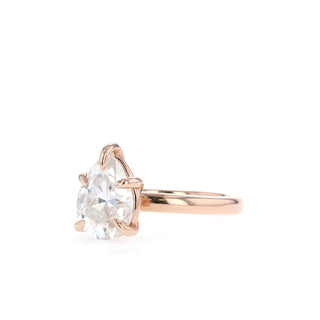 1.33 - 1.93 CT Pear Cut Solitaire Moissanite Engagement Ring - Barbara Maison 