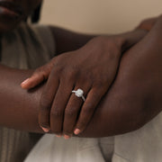 1.04 - 2.1 CT Radiant Cut Halo Moissanite Engagement Ring - Barbara Maison 