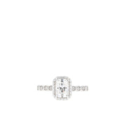 1.04 - 2.1 CT Radiant Cut Halo Moissanite Engagement Ring - Barbara Maison 