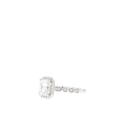 1.04 - 2.1 CT Radiant Cut Halo Moissanite Engagement Ring - Barbara Maison 