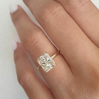 2.1 CT Radiant Cut Solitaire Style Moissanite Engagement Ring - Barbara Maison 