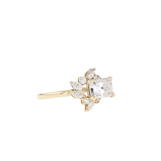 1.04 - 1.67 CT Radiant Cust Cluster Moissanite Engagement Ring - Barbara Maison 