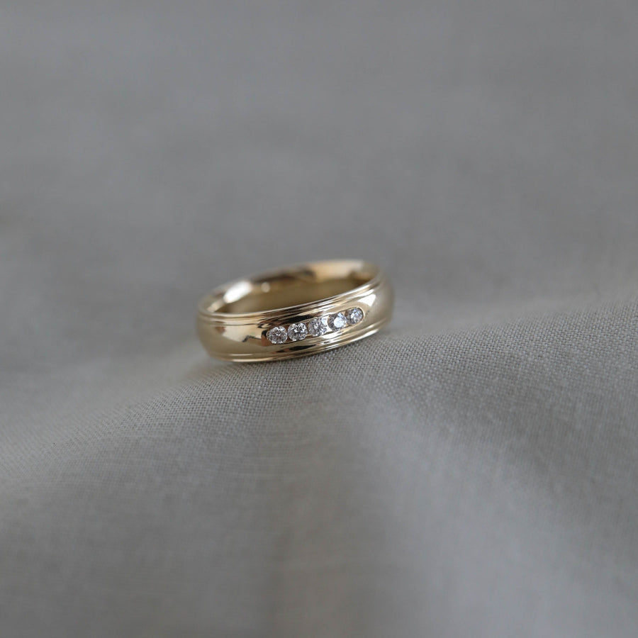 Stone Setting High Polish Finish Men's Band - Barbara Maison 