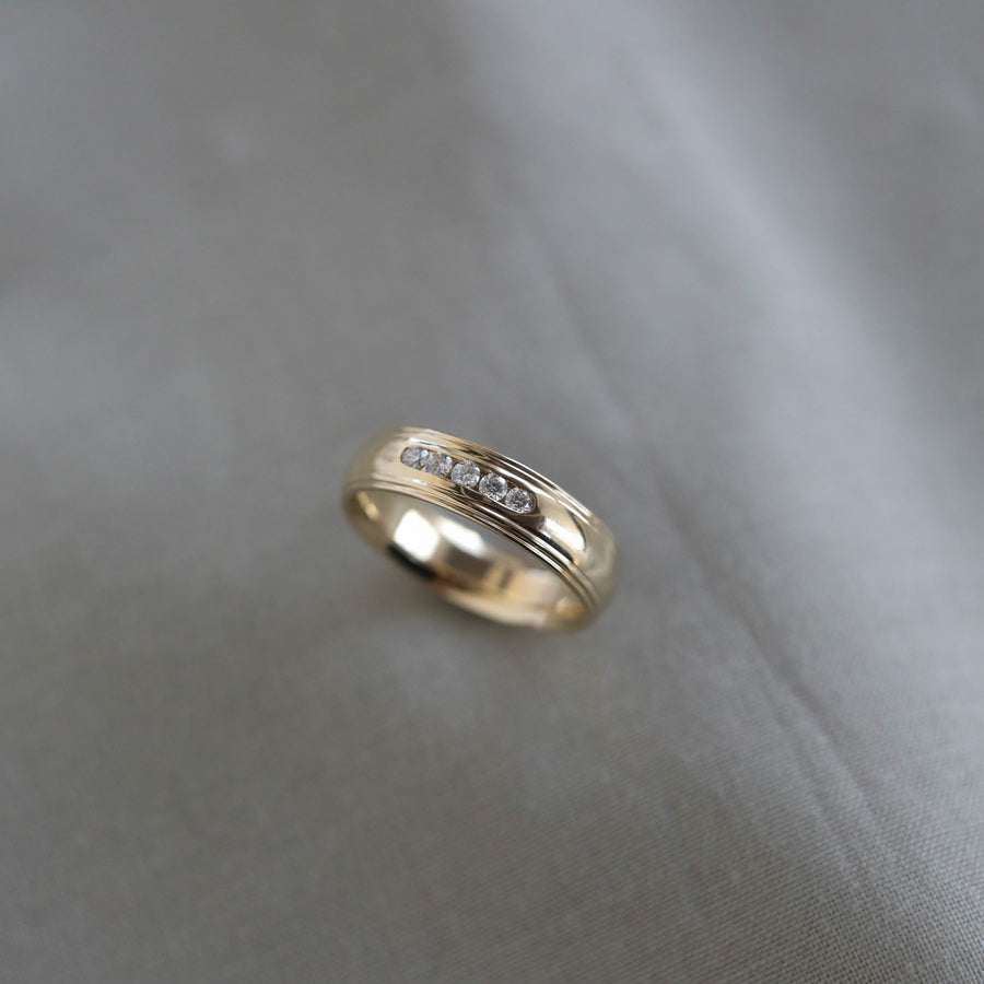 Stone Setting High Polish Finish Men's Band - Barbara Maison 