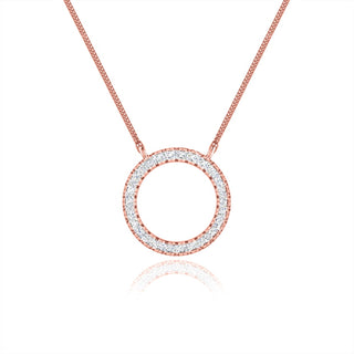 0.23 Moissanite Diamond Circle Pendant Necklace