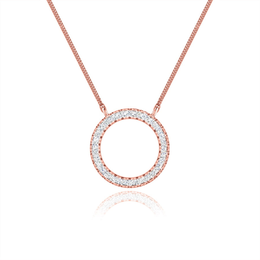 0.23 Moissanite Diamond Circle Pendant Necklace