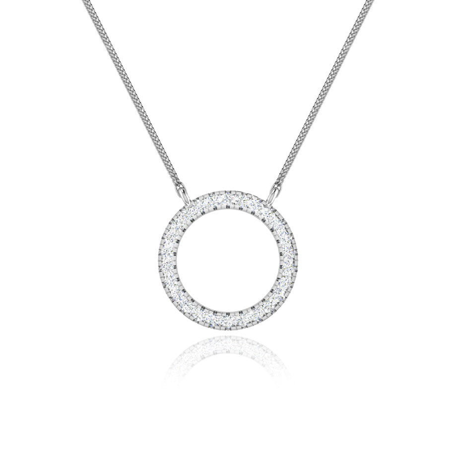 0.23 Moissanite Diamond Circle Pendant Necklace