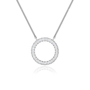 0.23 Moissanite Diamond Circle Pendant Necklace