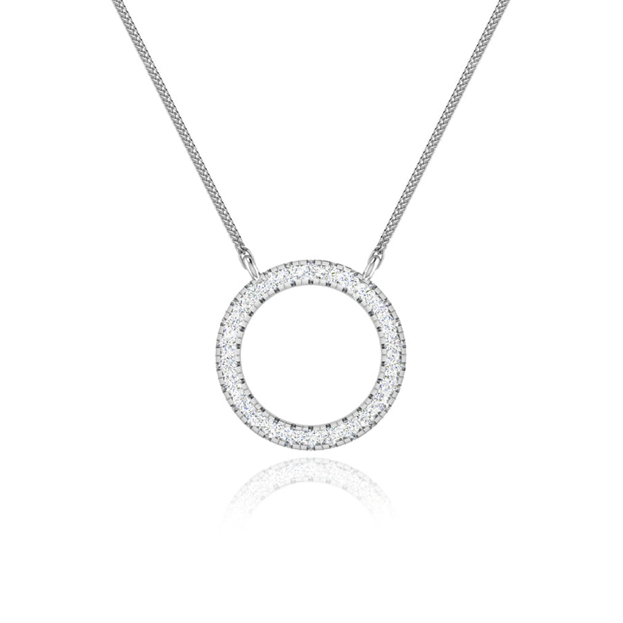 0.23 Moissanite Diamond Circle Pendant Necklace