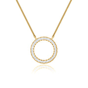 0.23 Moissanite Diamond Circle Pendant Necklace