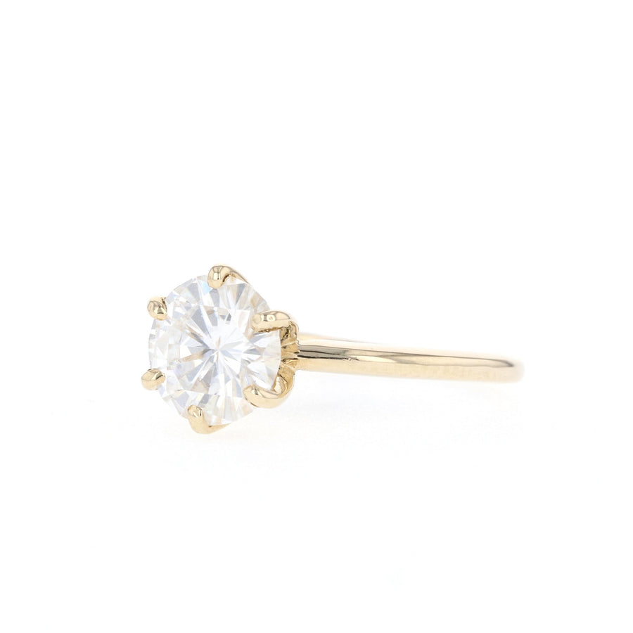 1 - 2.0 CT Round Cut Solitaire Moissanite Engagement Ring - Barbara Maison 