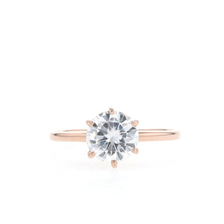 1 - 2.0 CT Round Cut Solitaire Moissanite Engagement Ring - Barbara Maison 