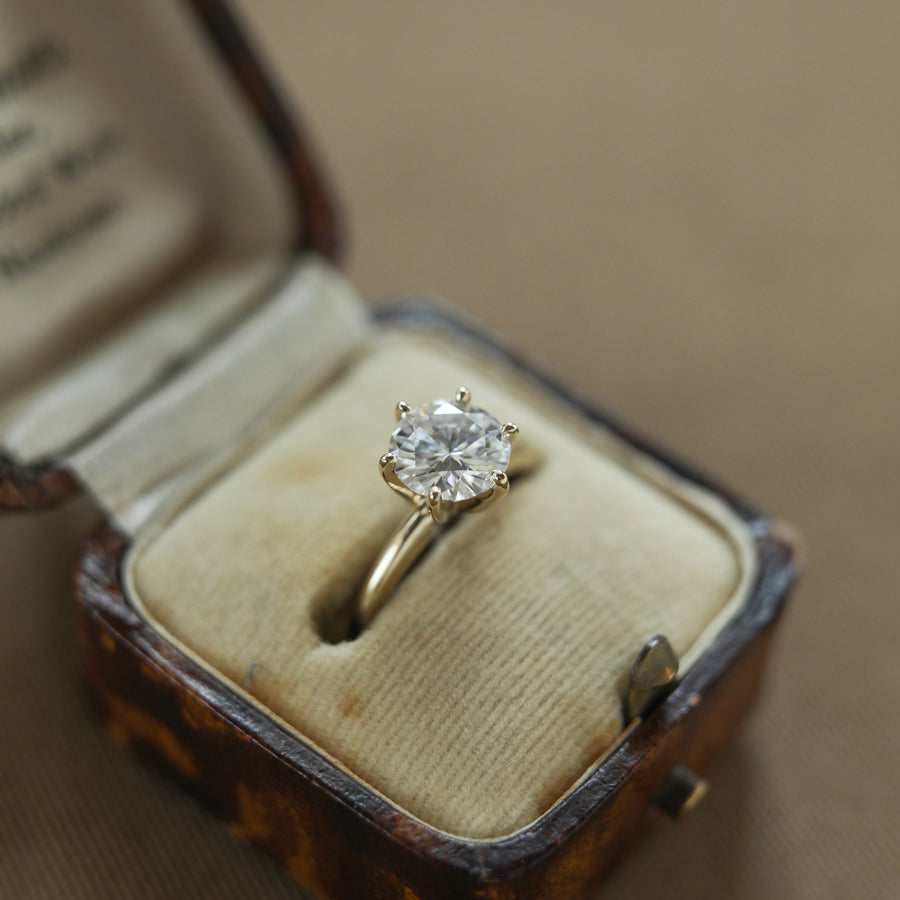 1 - 2.0 CT Round Cut Solitaire Moissanite Engagement Ring - Barbara Maison 