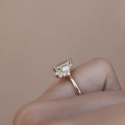 2.3 CT Emerald Cluster Style Moissanite Engagement Ring - Barbara Maison 