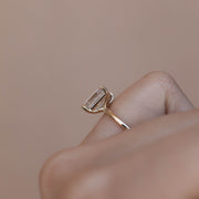 2.3 CT Emerald Cluster Style Moissanite Engagement Ring - Barbara Maison 