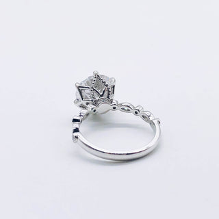 4.11 CT Round Cut Pave Moissanite Engagement Ring - Barbara Maison 