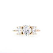 1.33 CT Oval Cut Three Stone Moissanite Engagement Ring - Barbara Maison 