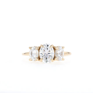 1.33 CT Oval Cut Three Stone Moissanite Engagement Ring - Barbara Maison 