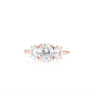 1.33 CT Oval Cut Three Stone Moissanite Engagement Ring - Barbara Maison 