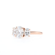 1.33 CT Oval Cut Three Stone Moissanite Engagement Ring - Barbara Maison 