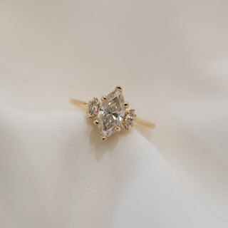 1.0 CT Marquise Three Stone Moissanite Engagement Ring - Barbara Maison 