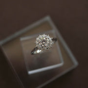 0.88 CT Round Cut Halo Moissanite Engagement Ring - Barbara Maison 