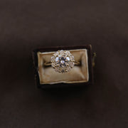 0.88 CT Round Cut Halo Moissanite Engagement Ring - Barbara Maison 
