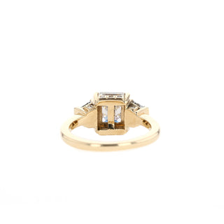 2.03 CT Asscher Cut Three Stone Moissanite Engagement Ring - Barbara Maison 