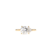 0.69 - 1.93 CT Pear Cut Solitaire Moissanite Engagement Ring - Barbara Maison 