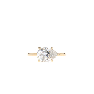 0.69 - 1.93 CT Pear Cut Solitaire Moissanite Engagement Ring - Barbara Maison 