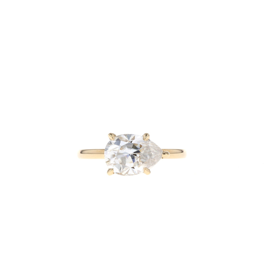 1.93 CT Pear Solitaire Style Moissanite Engagement Ring - Barbara Maison 