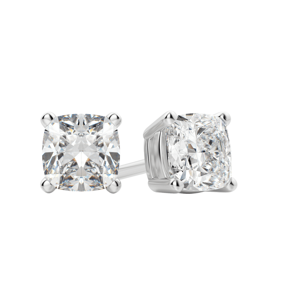 0.50 CT-2.0 CT Cushion Solitaire CVD F/VS Diamond Earrings - Barbara Maison 